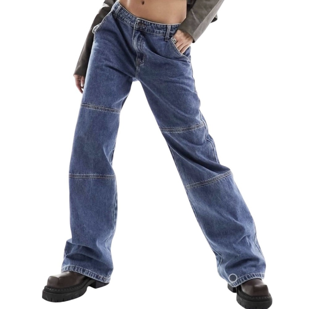 LIONESS Freedom Jeans Blue Denim Size US 2 (28x33) Straight Leg Relaxed Fit NWT - Picture 1 of 10